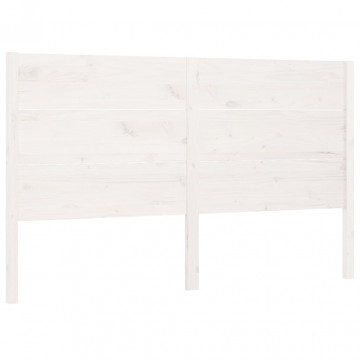 Tăblie de pat, alb, 141x4x100 cm, lemn masiv de pin - Img 2