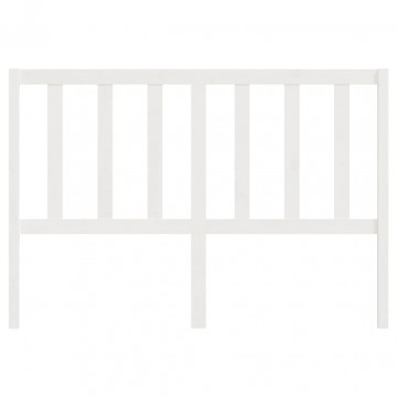 Tăblie de pat, alb, 146x4x100 cm, lemn masiv de pin - Img 4