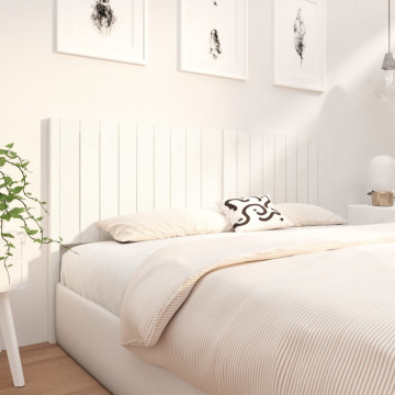 Tăblie de pat, alb, 185,5x4x100 cm, lemn masiv de pin - Img 4