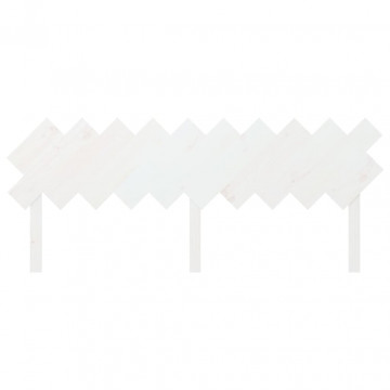 Tăblie de pat, alb, 196x3x80,5 cm, lemn masiv de pin - Img 4