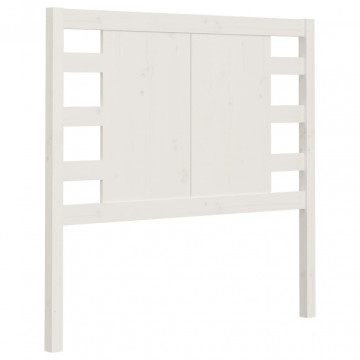 Tăblie de pat, alb, 96x4x100 cm, lemn masiv de pin - Img 2