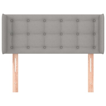 Tăblie de pat cu aripioare gri deschis 103x16x78/88 cm textil - Img 3