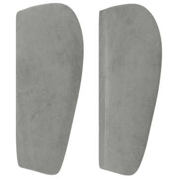 Tăblie de pat cu aripioare gri deschis 103x23x78/88 cm catifea - Img 4