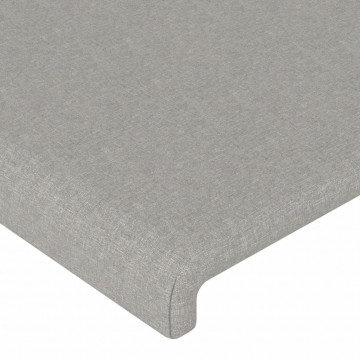 Tăblie de pat cu aripioare gri deschis 103x23x78/88 cm textil - Img 8