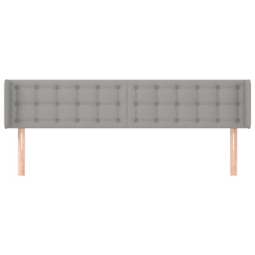 Tăblie de pat cu aripioare gri deschis 163x16x78/88 cm textil - Img 3