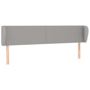 Tăblie de pat cu aripioare gri deschis 183x23x78/88 cm textil - Img 2