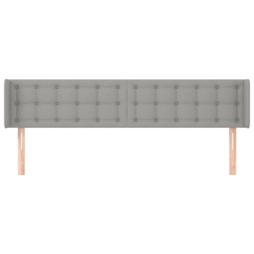 Tăblie de pat cu aripioare gri deschis 203x16x78/88 cm textil - Img 3