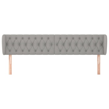 Tăblie de pat cu aripioare gri deschis 203x23x78/88 cm textil - Img 3