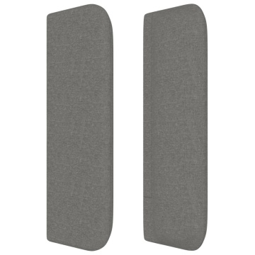 Tăblie de pat cu aripioare gri închis 103x16x78/88 cm textil - Img 4