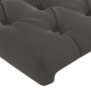Tăblie de pat cu aripioare gri închis 103x23x118/128 cm catifea - Img 8