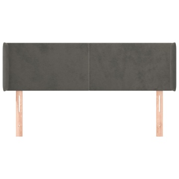 Tăblie de pat cu aripioare gri închis 147x16x78/88 cm catifea - Img 3