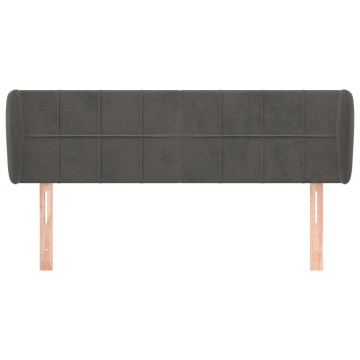 Tăblie de pat cu aripioare gri închis 147x23x78/88 cm catifea - Img 3
