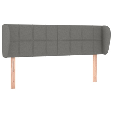 Tăblie de pat cu aripioare gri închis 147x23x78/88 cm textil - Img 2