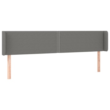 Tăblie de pat cu aripioare gri închis 163x16x78/88 cm textil - Img 2