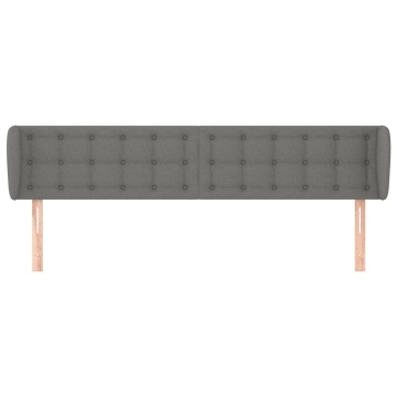Tăblie de pat cu aripioare gri închis 183x23x78/88 cm textil - Img 3