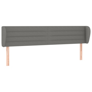 Tăblie de pat cu aripioare gri închis 183x23x78/88 cm textil - Img 2