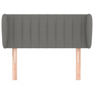 Tăblie de pat cu aripioare gri închis 83x23x78/88 cm textil - Img 3
