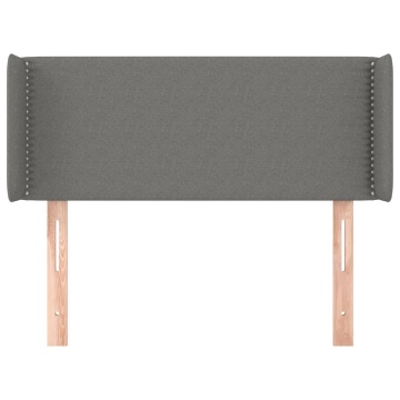 Tăblie de pat cu aripioare gri închis 93x16x78/88 cm textil - Img 3