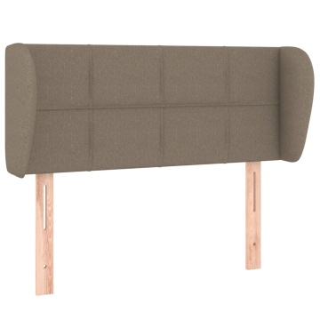 Tăblie de pat cu aripioare gri taupe 103x23x78/88 cm textil - Img 2
