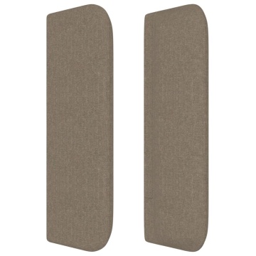 Tăblie de pat cu aripioare gri taupe 163x16x78/88 cm textil - Img 4