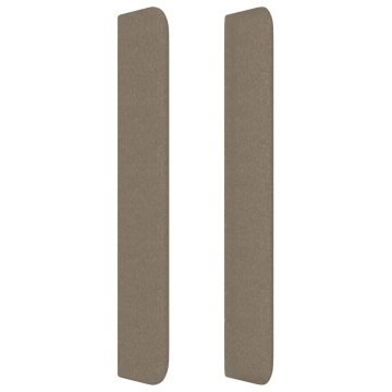 Tăblie de pat cu aripioare gri taupe 83x16x118/128 cm textil - Img 4