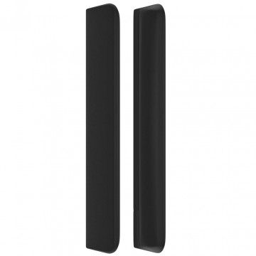 Tăblie de pat cu aripioare, negru, 93x16x118/128 cm, piele eco - Img 4