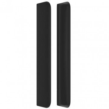 Tăblie de pat cu aripioare, negru, 93x16x118/128 cm, piele eco - Img 4