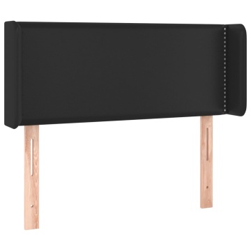 Tăblie de pat cu aripioare negru 93x16x78/88 cm piele ecologică - Img 2