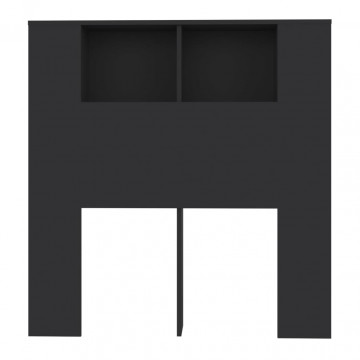 Tăblie de pat cu dulap, negru, 100x18,5x104,5 cm - Img 4