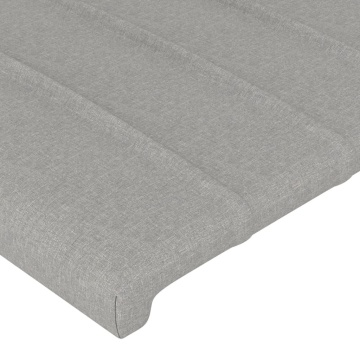 Tăblie de pat cu LED, gri deschis, 100x5x118/128 cm, textil - Img 6