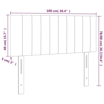 Tăblie de pat cu LED, gri deschis, 100x5x78/88 cm, catifea - Img 5