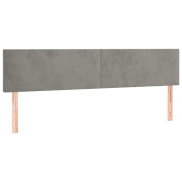 Tăblie de pat cu LED, gri deschis, 160x5x78/88 cm, catifea - Img 4