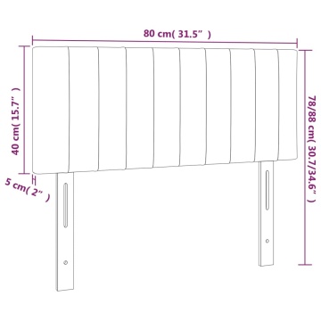 Tăblie de pat cu LED, gri deschis, 80x5x78/88 cm, textil - Img 5