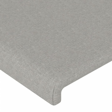 Tăblie de pat cu LED, gri deschis, 83x16x118/128 cm, textil - Img 6