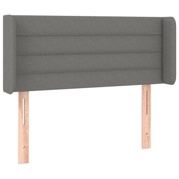 Tăblie de pat cu LED, gri închis, 83x16x78/88 cm, textil - Img 3