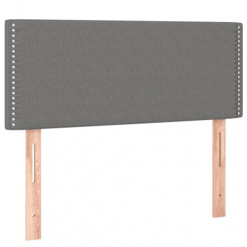 Tăblie de pat cu LED, gri închis, 90x5x78/88 cm, textil - Img 4