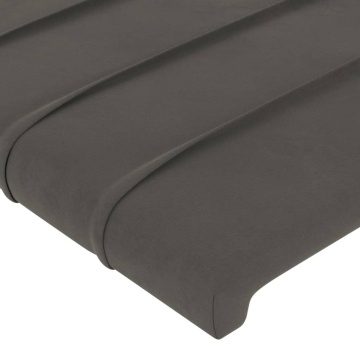 Tăblie de pat cu LED, gri închis, 93x16x118/128 cm, catifea - Img 6