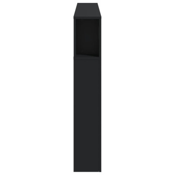 Tăblie de pat cu LED, negru, 160x18,5x103,5 cm, lemn - Img 6