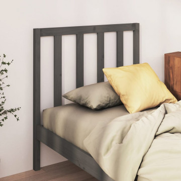Tăblie de pat, gri, 95x4x100 cm, lemn masiv de pin - Img 1