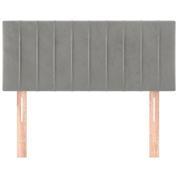 Tăblie de pat, gri deschis, 90x5x78/88 cm, catifea - Img 3
