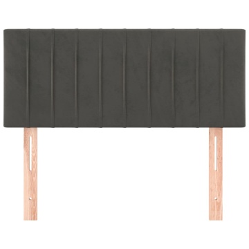 Tăblie de pat, gri închis, 100x5x78/88 cm, catifea - Img 3