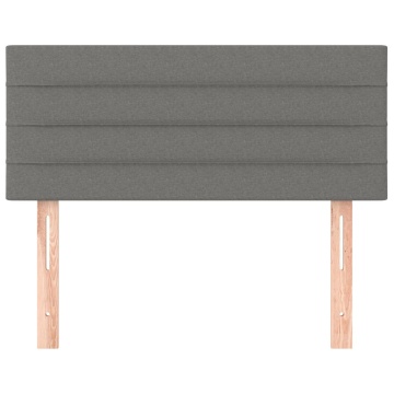 Tăblie de pat, gri închis, 90x5x78/88 cm, textil - Img 3