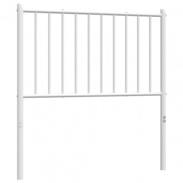 Tăblie de pat metalică, alb, 84,5x3x90 cm - Img 4
