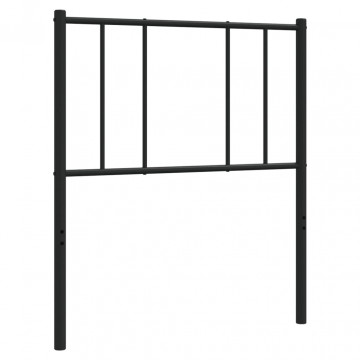 Tăblie de pat metalică, negru, 100 cm - Img 2