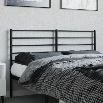 Tăblie de pat metalică, negru, 135 cm - Img 3