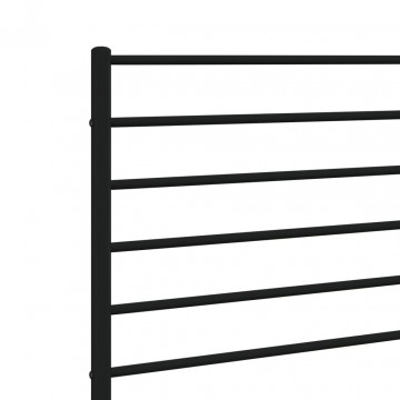 Tăblie de pat metalică, negru, 160 cm - Img 5