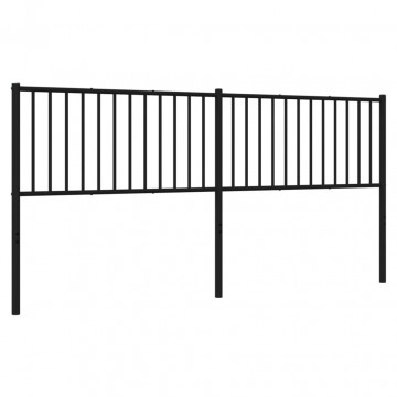 Tăblie de pat metalică, negru, 198x3x90 cm - Img 7