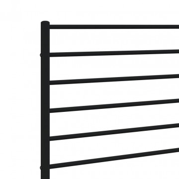 Tăblie de pat metalică, negru, 200 cm - Img 5
