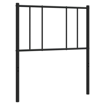 Tăblie de pat metalică, negru, 90 cm - Img 2
