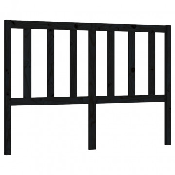 Tăblie de pat, negru, 146x4x100 cm, lemn masiv de pin - Img 2